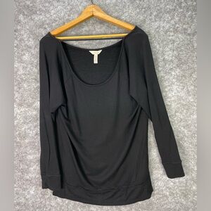 Soma Shirt Womens Small Black Scoop Neck Raglan Long Sleeve Modal Tee